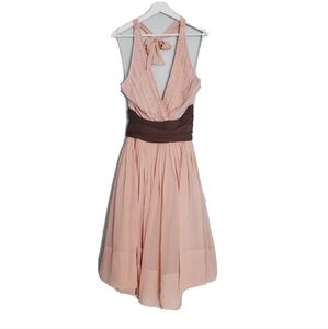 BcbgMaxAzria Pink Silk Midi Dress